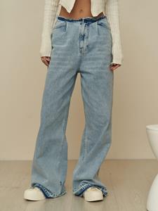 Mai Leony blauwe jeans met tailledetail