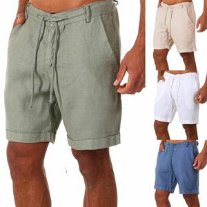 Swimsuit1 Heren zomermode heren linnen shorts katoenen strandkorte nieuwe wilde vrijetijdsbesteding losse effen cargoshorts voor heren sweatshorts