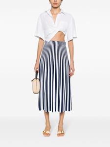 LIU JO striped knitted midi skirt - Blauw