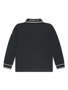 Moncler Enfant logo-jacquard cotton polo shirt - Zwart