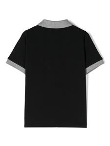 Moncler Enfant Poloshirt met contrasterende kraag - Zwart