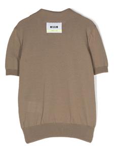 MSGM Kids fine-knit cotton polo shirt - Groen