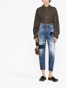 Dsquared2 distressed patchwork cropped jeans - Blauw