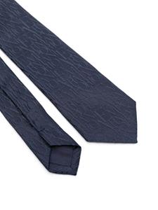 Emporio Armani Kids logo-jacquard silk tie - Blauw