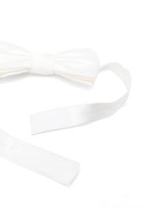 Brunello Cucinelli Kids touch-strap satin bow tie - Wit