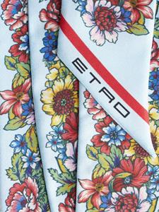 ETRO Zijden sjaal met bloemenprint - Blauw