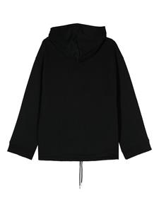 Courrèges logo-patch cotton hoodie - Zwart