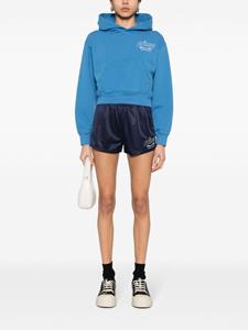 Sporty & Rich logo-printed cropped hoodie - Blauw