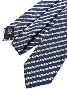 Zegna striped jacquard silk tie - Blauw