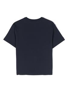 Emporio Armani Kids Katoenen T-shirt met logoprint - Blauw