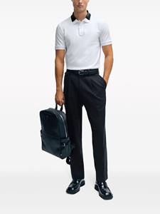 BOSS Poloshirt met contrasterende kraag - Wit