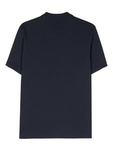 Fay logo-patch cotton polo shirt - Blauw