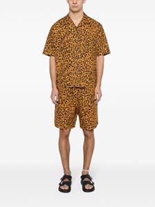 Palm Angels leopard-print poplin shorts - Oranje