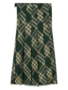 Burberry pleat-detail wool skirt - Groen