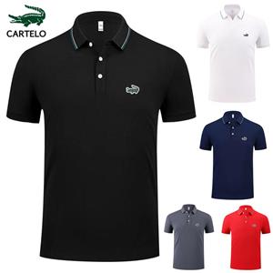 CARTELO Borduren 2024 Zomer Nieuw Poloshirt Hoge Kwaliteit Katoen Heren Korte Mouw Ademende Top Business Casual Polo-shirt voor Mannen