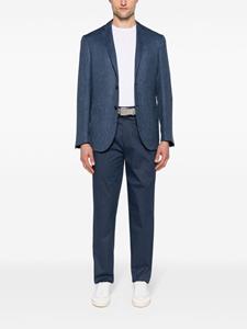 Zegna tapered-leg stretch-cotton trousers - Blauw