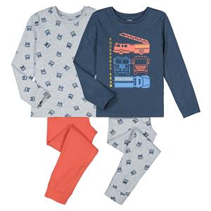 LA REDOUTE COLLECTIONS Set van 2 pyjama's met vrachtwagens print