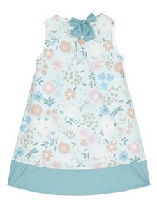 Il Gufo Mini-jurk met bloemenprint - Blauw
