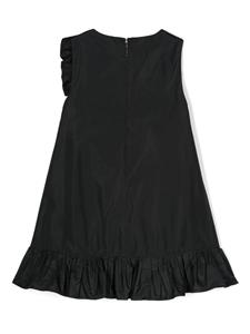 MSGM Kids ruffled taffeta dress - Zwart