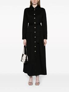 Cynthia Rowley Midi-jurk met puntkraag en ceintuur - Zwart