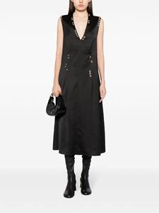 KHAITE The Mello midi-jurk met V-hals - Zwart