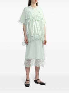 Simone Rocha Midi-jurk met kanten afwerking - Groen