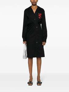 MOSCHINO JEANS Midi-jurk met geborduurd logo - Zwart