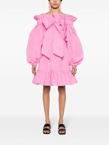 Patou ruffled detailing belted mini dress - Roze