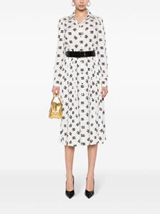 Dolce & Gabbana Midi-jurk met logoprint - Wit