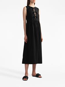 GANNI Midi-jurk met strikdetail - Zwart
