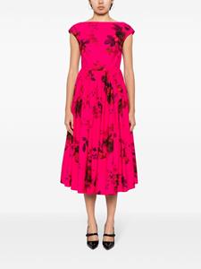 Erdem floral-print cotton midi dress - Roze