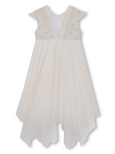 Givenchy Kids rhinestone-embellished ruffle-trim dress - Wit