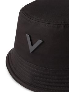 Valentino Garavani V-logo cotton bucket hat - Zwart