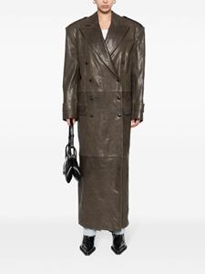 The Mannei Copenhagen long leather coat - Bruin