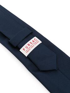FURSAC pointed-tip silk tie - Blauw