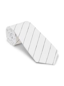 Brunello Cucinelli Gestreepte zijden stropdas - Wit