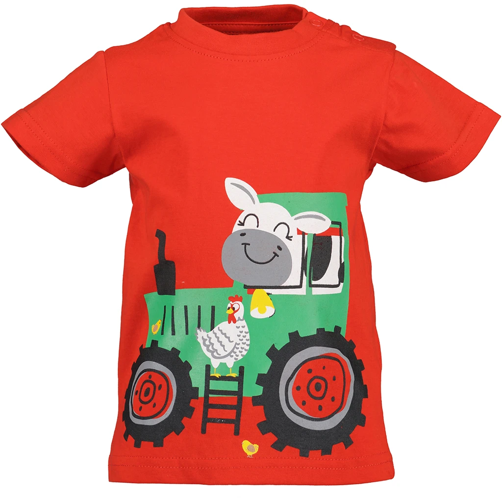 Blue Seven-collectie T-shirtje Tractor (tomato orig)