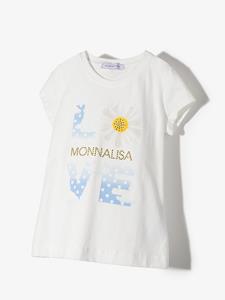 Monnalisa T-shirt met logoprint - Wit