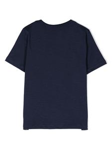 Mini Rodini T-shirt met geborduurd logo - Blauw