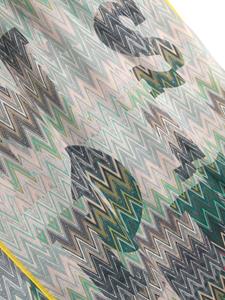 Missoni zigzag-print scarf - Groen