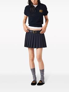 Miu Miu pleated wool miniskirt - Blauw