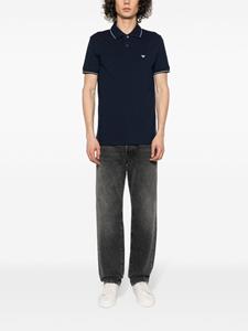 Emporio Armani stripe-edge polo shirt - Blauw
