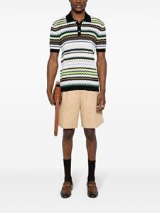 Missoni zigzag woven design polo shirt - Zwart