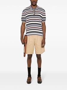 Missoni stripped knitted polo-shirt - Wit