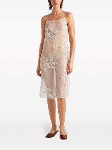 Prada Midi-jurk met borduurwerk - Wit