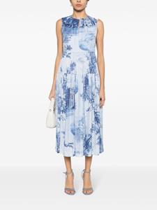 Erdem Midi-jurk met palmboomprint - Blauw