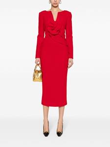 Roland Mouret Midi-jurk met bloemapplicatie - Rood