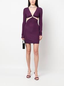 Dsquared2 cut-out detail V-neck minidress - Paars