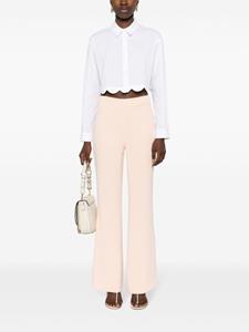 TWINSET logo-plaque cady flared trousers - Roze