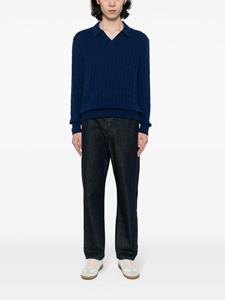 N.Peal cable-knit cashmere polo jumper - Blauw
